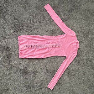 long sleeve pink bodycon dress
